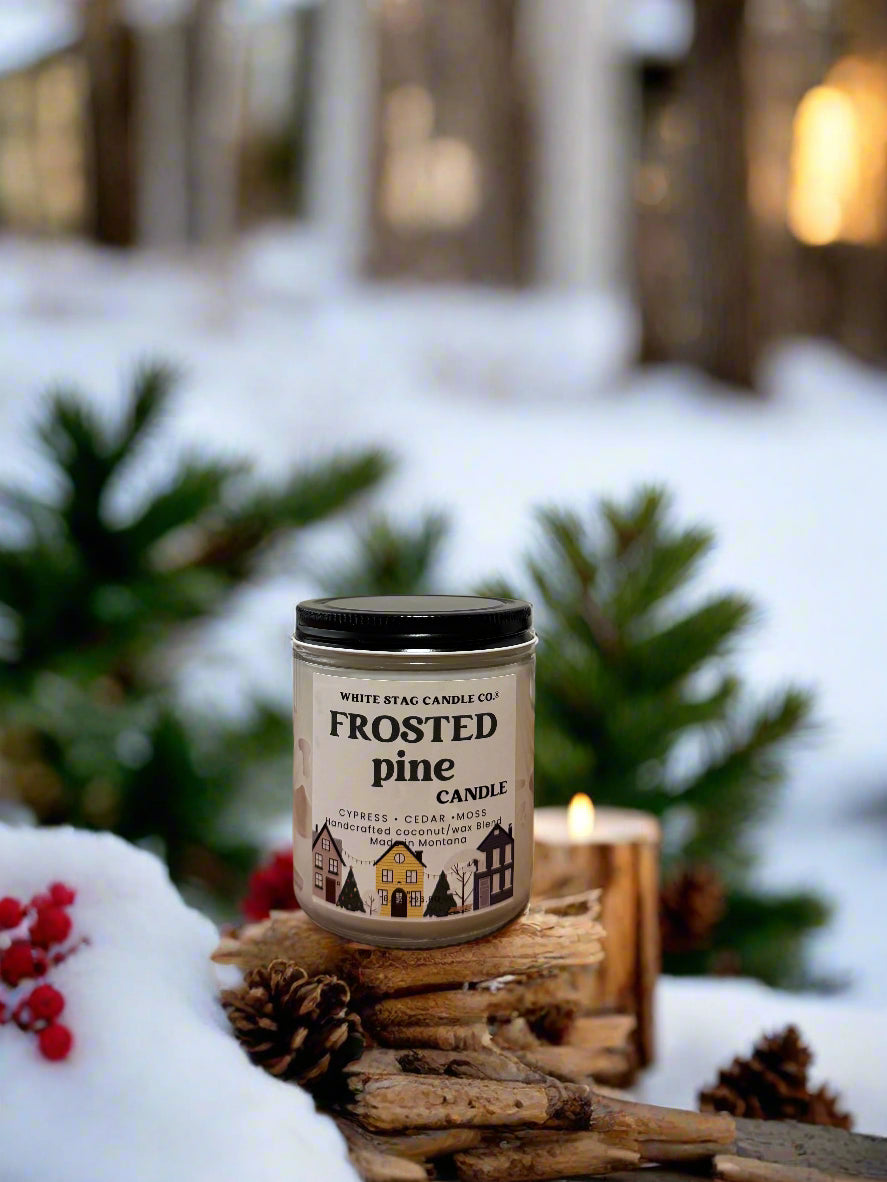 Seasonal Frosted Pine-Cotton Wick Candle