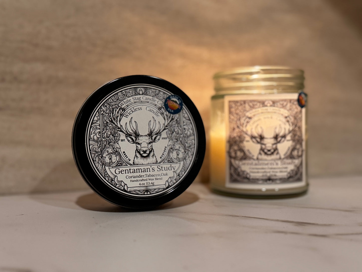 Gentamen's Study-Wickless Candle