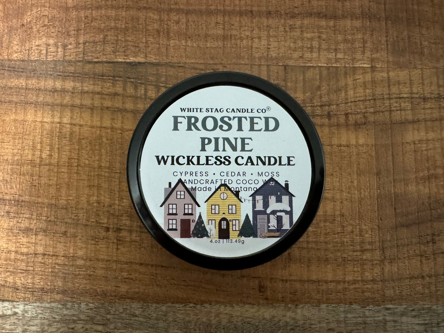 Seasonal Frosted Pine-wickless Candle