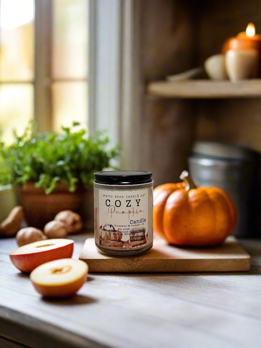Seasonal Candle-Cozy Pumpkin-Cotton wick Candle