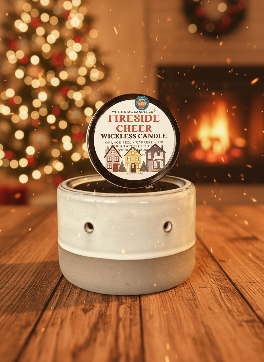 Seasonal Wickless Candle-Fireside Cheer